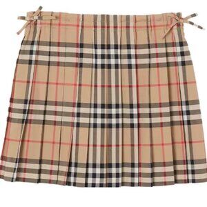 Burberry London England Nova Check Pleated Mini Skirt, XS